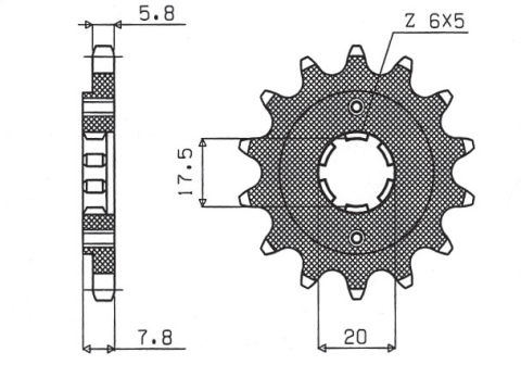 Приводная звезда HONDA XL 125 V '01-'13, VT 125C '99-'07, NSR125 '93-'02 SUNSTAR SUN39114 (JTF327.14)
