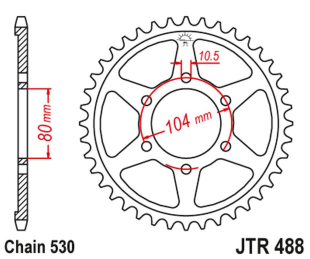 Приводная звезда KAWASAKI KZ 650 SR 77-80, Z 500B3 81, Z 400F 8385 JT JTR488.39