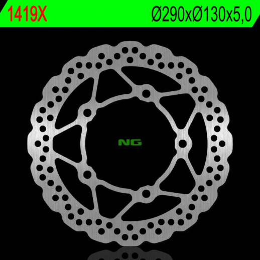 Гальмівний диск NG передній KAWASAKI EX 250/300R NINJA 12-17, KLE 250/300 VERSYS 17-18, Z 300 15-17 (290X130X5) NG1419X