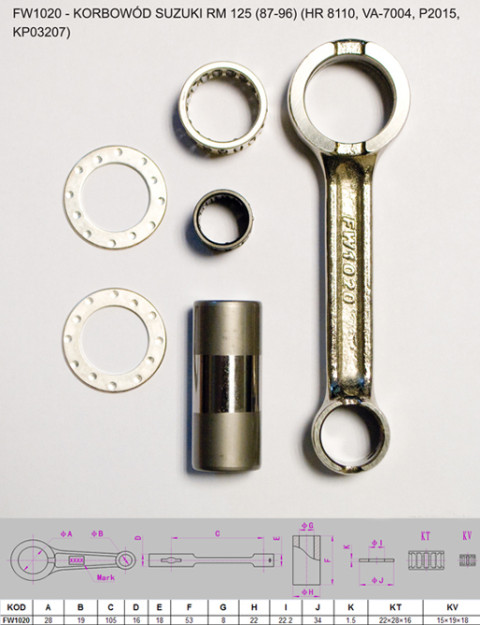 Шатун SUZUKI RM 125 (RM125) '87-'96 FLYWAY FW1020