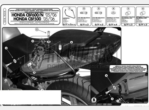 Крепления под боковые сумки KAPPA Honda CBF 500 TK218