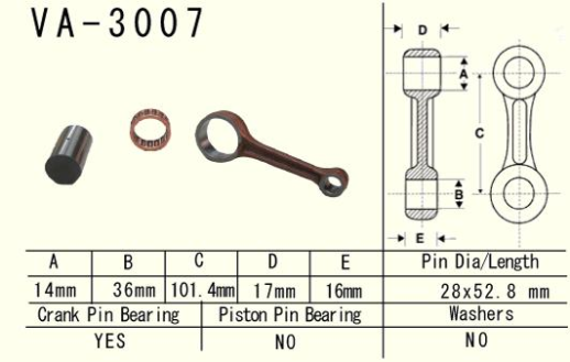 Шатун SUZUKI LT 160 (LT160) QUADRUNNER '89-'04 VESRAH VA-3007