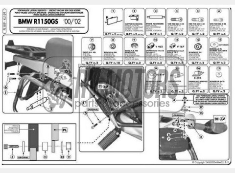 Крепления под боковые кофры KAPPA Monokey BMW R 1150GS KL189