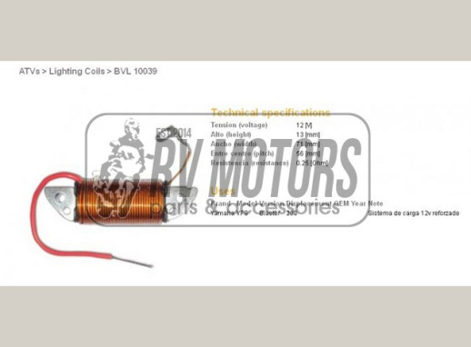 Обмотка статора YAMAHA YFS200 BLASTER DZE ELEKTRYKA 10039-01