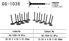 Клапан випускний HONDA CBR 600 F4 99-06 (23,00X4,00X80,80MM) VESRAH GG-1036-EX