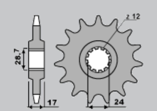 Приводная звезда HONDA CB 600 HORNET '98-'06, CBF 600 '04-'07 CHT 207315K (JTF1371.15)