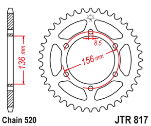 Приводная звезда DERBI 659 MULHACEN '07-12, SUZUKI RGV/TV 250 '89-90 JT JTR817.46