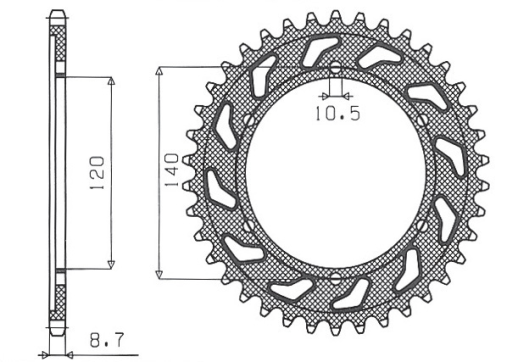Приводная звезда KAWASAKI ZXR 750H 89, VN 800A 95-96 SUNSTAR SUN1-5526-46 (JTR499.46)