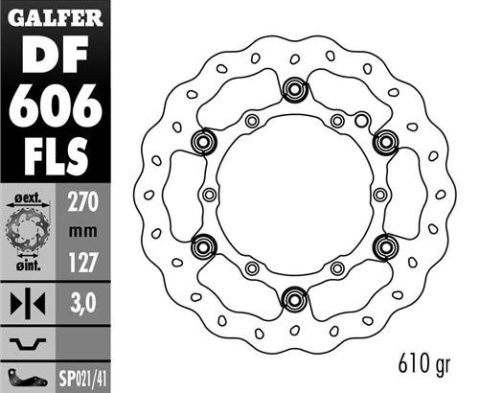 Тормозной диск GALFER плавающий 270MM KTM все модели (NG140) DF606FLS