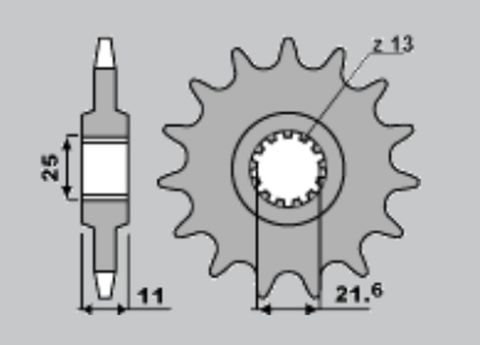 Приводная звезда YAMAHA FZR 1000/ FZ6/ R6 JR 58017JR (JTF580.17)