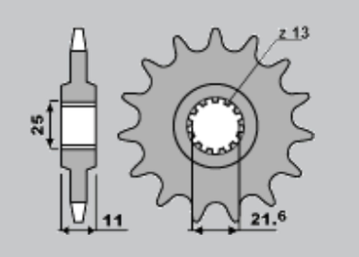 Приводная звезда YAMAHA FZR 1000/ FZ6/ R6 JR 58017JR (JTF580.17)