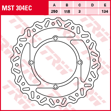 Диск гальмівний SUZUKI RMZ 250 07-09, RMZ 450 05- TRW Lucas MST304EC