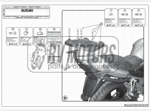 Кріплення кофра KAPPA (без майданчика) SUZUKI GSX 650F (08-14) /1250 F(10-15) KZ539