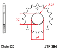 Приводная звезда JT JTF394.11 (PBR 406)