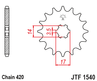 Привідна зірка JT JTF1540.14 (PBR 504)
