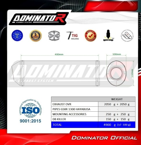 Прямоток Suzuki GSX-R 1300 Hayabusa 1999 - 2007 DOMINATOR OVR