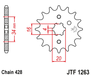 Приводная звезда SUZUKI RM 80/85, YAMAHA XT 125 R/X JT JTF1263.11