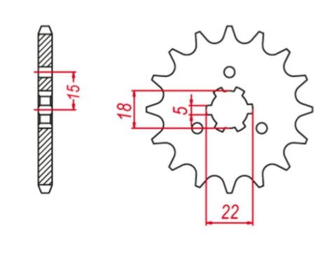 Приводная звезда KAWASAKI KX 125 '94-'08 GROSSKOPF 42313G (JTF1445.13)
