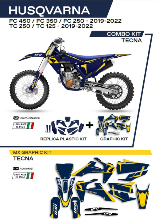 Комплект пластика  HUSQVARNA TC 125/250 '19-'22; FC 250/350/450 '19-'22  UFO C622AD014087