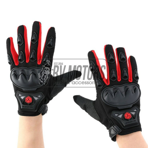 Рукавички SCOYCO MC-29 чорний/червоний