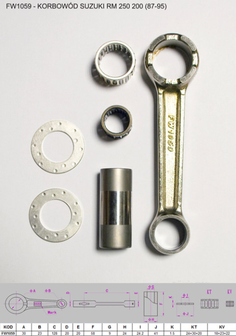 Шатун SUZUKI RM 250 (RM250) 200 '87-'95 FLYWAY FW1059