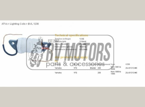 Обмотка статора YAMAHA YFS 200 BLASTER '88-'07 DZE ELEKTRYKA 1238-01