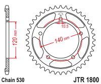 Приводная звезда JT JTR1800.40 (PBR 4409)