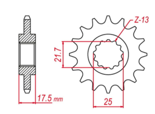 Приводная звезда HONDA CB 500 '93-'02, CBF500 '04-'10, CB 400 '04-'16, CBR 400 GROSSKOPF 204115G (JTF297.15)