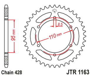 Приводная звезда CAGIVA 125 ELEFANT/STX ALETTA ROSSA '83-88' JT JTR1163.45