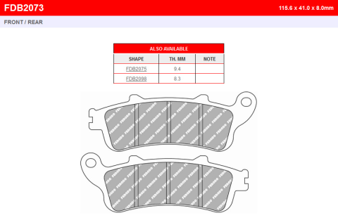 Тормозные колодки FERODO FDB2073SM