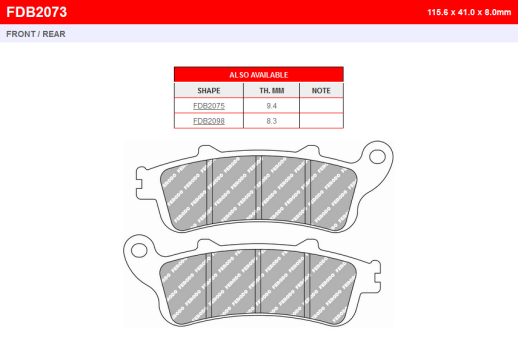 Гальмівні колодки FERODO FDB2073SM