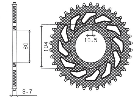 Приводная звезда KAWASAKI Z 750C '80-87, GPZ 1100 '81-85, GPZ 750 '83-89, GPZ 750 TURBO '82-87 SUNSTAR SUN1-6344-33