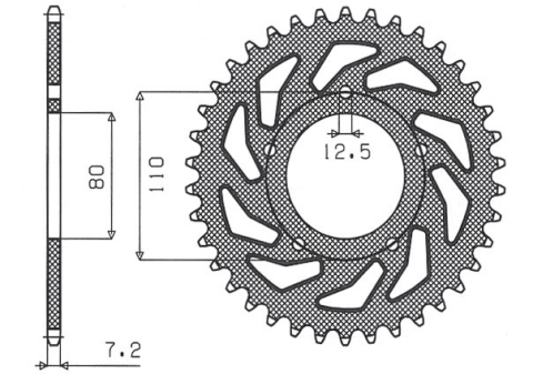 Приводная звезда HONDA VT 600C SHADOW '90-'07, XRV 750 AFRICA TWIN '93-'03 SUNSTAR SUN1-4335-45 (JTR1332.45)