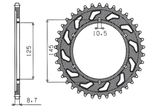 Приводная звезда YAMAHA FZR 600 '92-'93 (3HE) SUNSTAR SUN1-5544-46 (JTR865.46)
