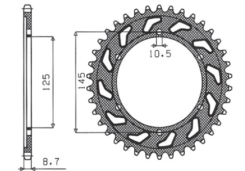 Приводная звезда YAMAHA FZR 600 '92-'93 (3HE) SUNSTAR SUN1-5544-46 (JTR865.46)