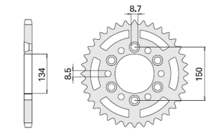 Приводная звезда KAWASAKI KX/KXF `84-20 CHT 48948K (JTR460.48)