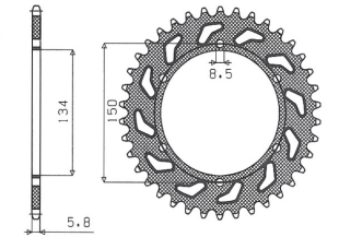 Приводная звезда SUNSTAR 1-3619 49 (JTR 460.49)
