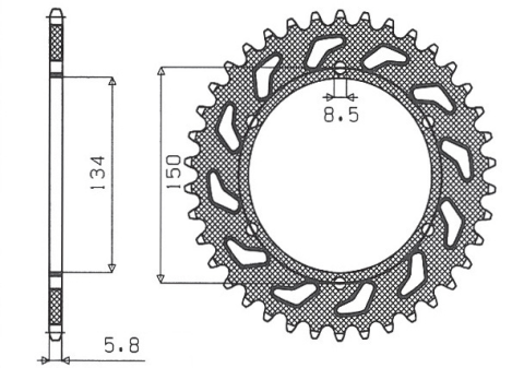 Приводная звезда SUNSTAR 1-3619 49 (JTR 460.49)