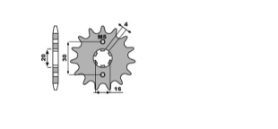 Приводная звезда YAMAHA YBR125 '05-'15, XT 125 R/X 08-11 GROSSKOPF 217714G (JTF548.14)