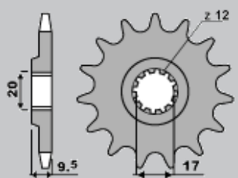 Приводная звезда KTM SX 65 '98-'15 JR 700512JR (JTF1906.12)