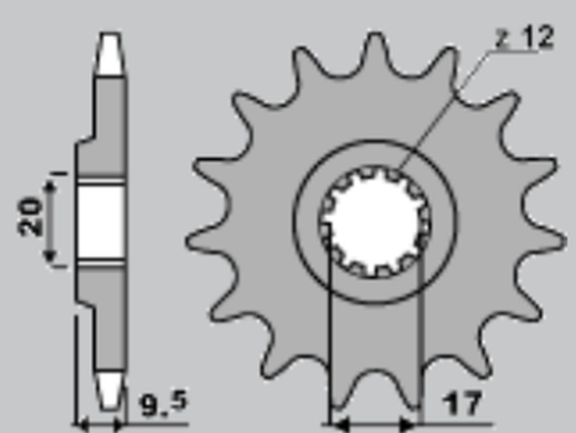 Приводная звезда KTM SX 65 '98-'15 JR 700512JR (JTF1906.12)