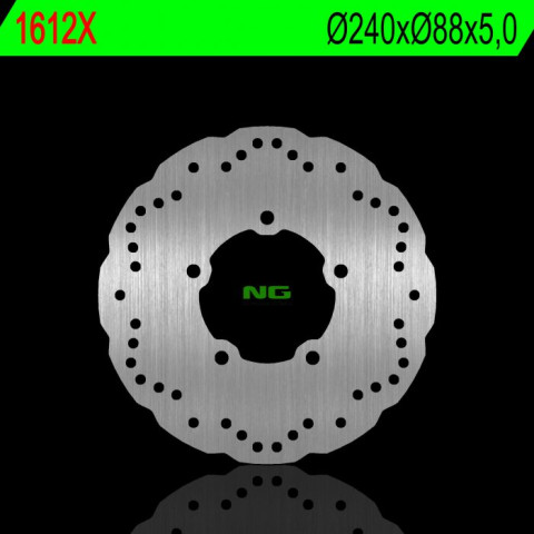 Тормозной диск NG задний KYMCO DOWNTOWN 125 09-16, 300 16-18, 350 09-16, SUPER DINK 125/300 09-16, X-TOWN 125/300 (240X88X5,0MM) (5X10,5MM) NG1612X