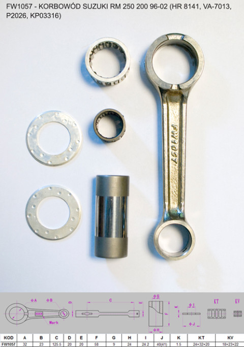 Шатун SUZUKI RM 250 (RM250) 200 '96-'02 FLYWAY FW1057