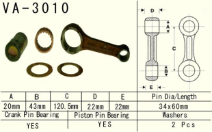 Шатун SUZUKI LTA 400 (LTA400) EIGER '02-'13, LTA 400 (LTA400) KING QUAD '08-'15 VESRAH VA-3010
