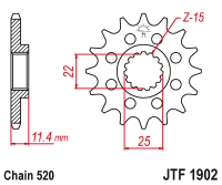 Приводная звезда JT JTF1902.15 (PBR 1252)