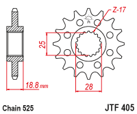 Приводная звезда JT JTF405.19 (PBR 2078M)