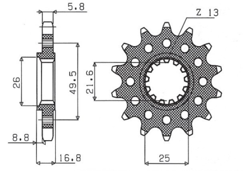 Приводная звезда SUNSTAR 39715 (JTF1307.15)
