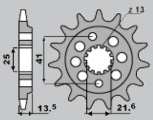 Приводная звезда HONDA XR 650 '00-'07 CHT 209915K (JTF1307.15)