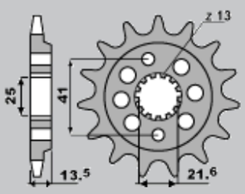 Приводная звезда HONDA XR 650 '00-'07 CHT 209915K (JTF1307.15)