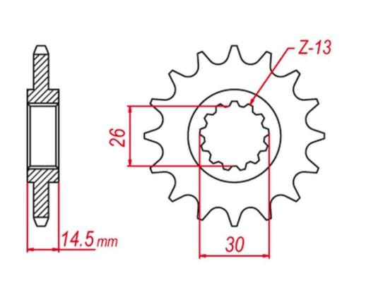 Приводная звезда HONDA CB750F '91-'03, CB 1000 '18-'21, VFR 800 '14-'20 GROSSKOPF 204715G (JTF1332.15)